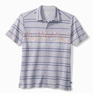 Tommy Bahama Hidden Palms Camp Maritime Blue Short Sleeve Shirt XXL